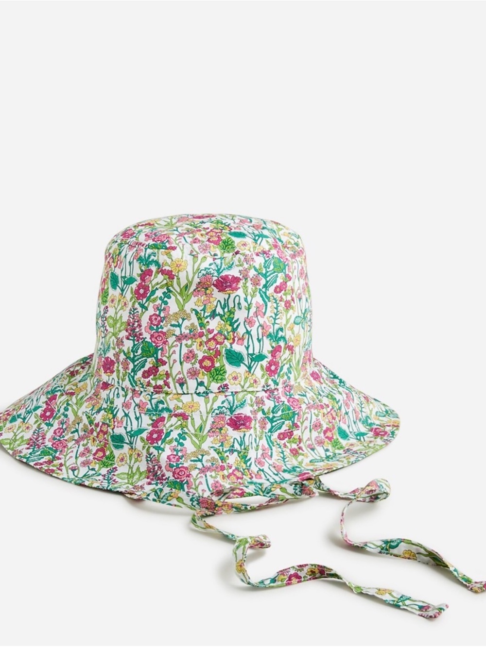 J. Crew Floral Bucket Sun Hat in Pink, Green & White